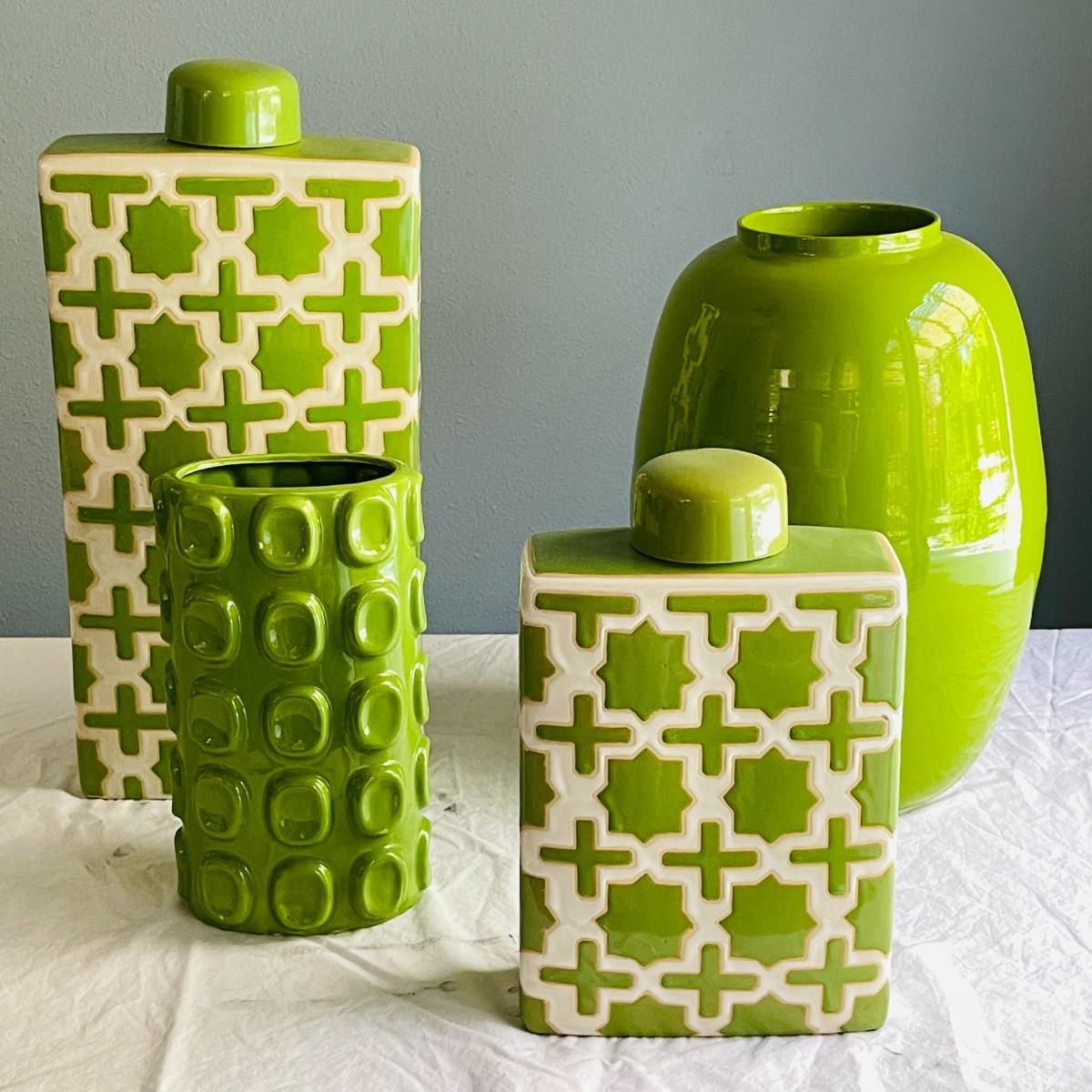 LOT 26 DECORATIVE CERAMIC VASES & JARS FROM HOME GOODS