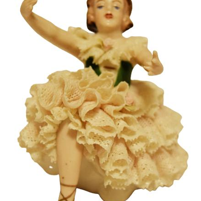  Antique Capodimonte Italian Porcelain Dresden Lace Ballerina Dancer Figurine