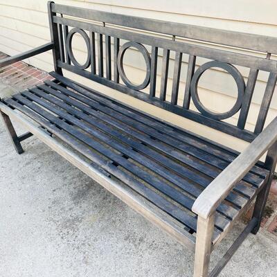 LOT 52  WEATHERED WOODEN BENCH AS IS 