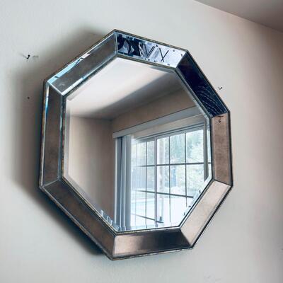 LOT 56  OCTAGON MIRROR W/GOLD TRIM