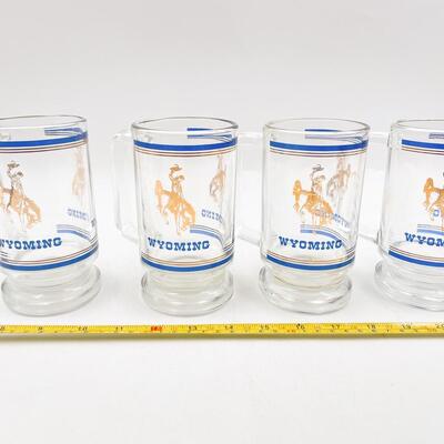 WYOMING BEER GLASSES AND SHOT GLASS