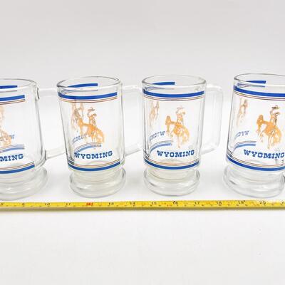 WYOMING BEER GLASSES AND SHOT GLASS