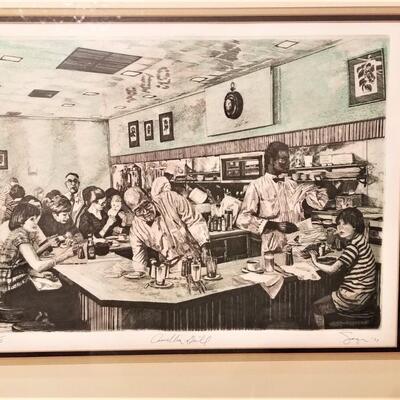 Lot #56  Framed Phillip Sage Ltd Edition Print "Camellia Grill"