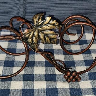 Lot 8: Metal Twirls with Grapes and Leaves Deco