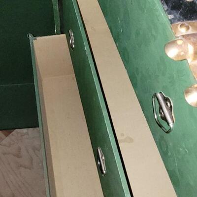 Lot 14: Hartman Trunk Co. Train/Steamer Wardrobe Chest - Black with Brass Hardware & Green Interior Great Condition!