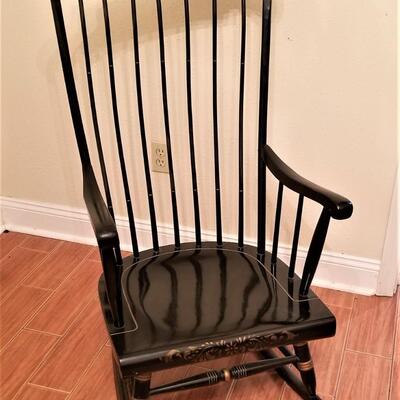 Lot #66  Traditional Style Rocking Chair with Gold painted Accents