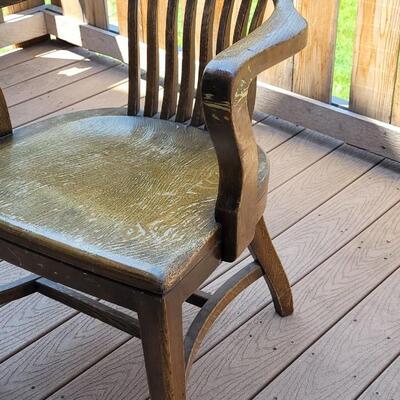 Lot 15: Vintage Wood Chair (has surface wear consistent with age)