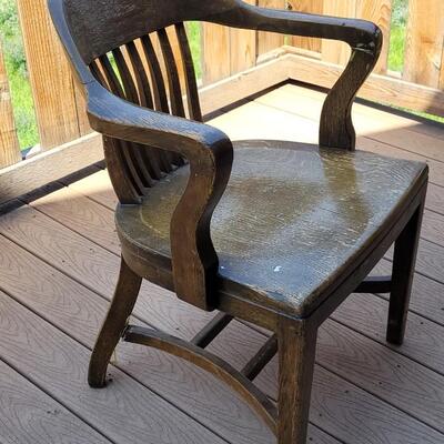 Lot 15: Vintage Wood Chair (has surface wear consistent with age)