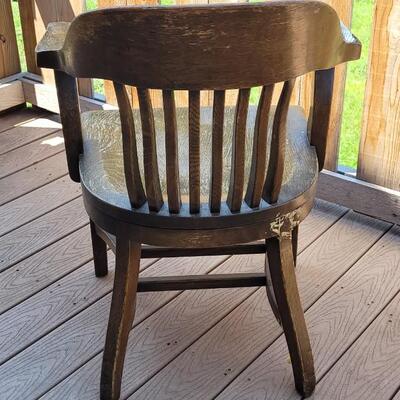 Lot 15: Vintage Wood Chair (has surface wear consistent with age)