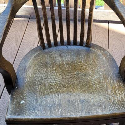 Lot 15: Vintage Wood Chair (has surface wear consistent with age)