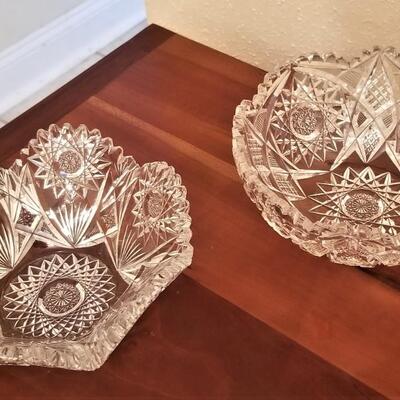 Lot #72  Two Antique Cut Glass Bowls
