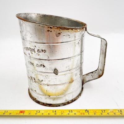 VINTAGE METAL FLOUR SIFTER