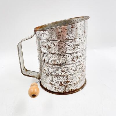 VINTAGE METAL FLOUR SIFTER