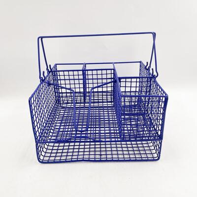 BLUE WIRE SILVERWARE, PLATE, & NAPKIN HOLDER