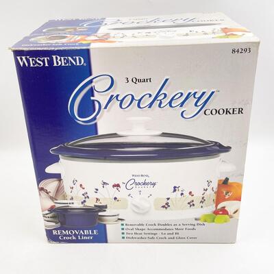 WEST BEND 3 QT FLORAL CROCK POT