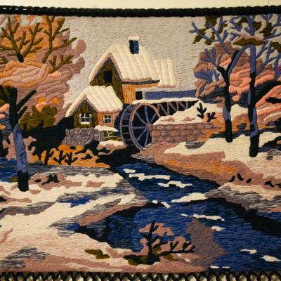 Large Country Cottage Scenery Crewel 33