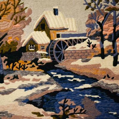 Large Country Cottage Scenery Crewel 33