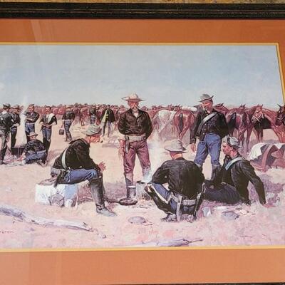 Lot 41: Large Framed Frederic Remington 