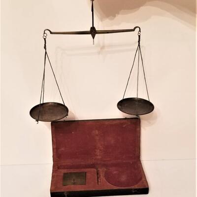 Lot #78  Antique Hand-Held Scale in Original Case