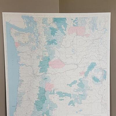 Lot 42: Washington & Oregon Map 1970's