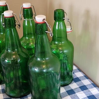 Lot 53: Green Glass Bottles