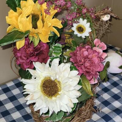 Lot 59: (2) Silk Flower Floral Arrangements 