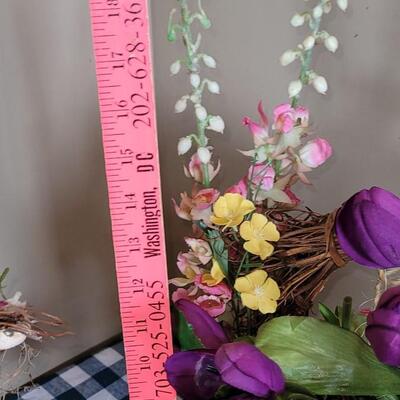 Lot 59: (2) Silk Flower Floral Arrangements 