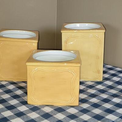 Lot 60: (3) Daniel Cremieux Yellow Cannisters (no lids)