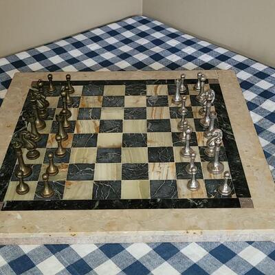 Lot 61: Marble Chess Board Set