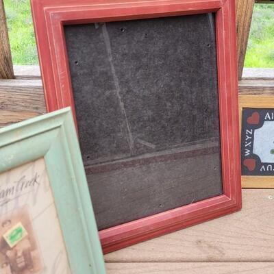 Lot 65: Colorful Picture Frames and  Small Chalkboard Deco