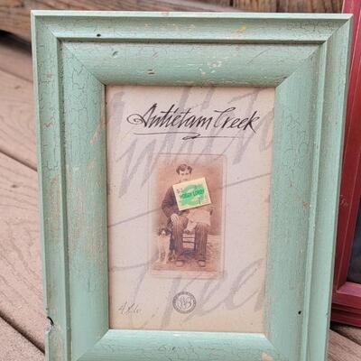Lot 65: Colorful Picture Frames and  Small Chalkboard Deco