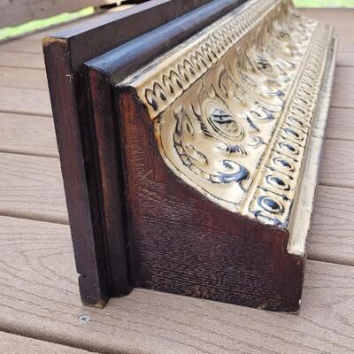 Lot 76: Wood Shelf with Painted Metal Trim