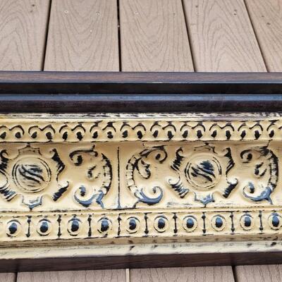 Lot 76: Wood Shelf with Painted Metal Trim