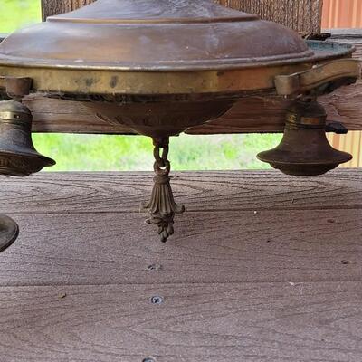 Lot 84: Antique Copper Light Fixture (missing a light)