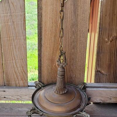 Lot 84: Antique Copper Light Fixture (missing a light)