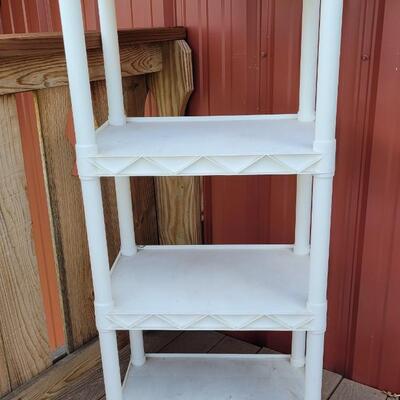 Lot 87: White Plastic Storage Shelf