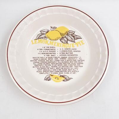 â€œLEMON MERINGUE PIEâ€ 11â€â€™ CERAMIC PIE PLATE