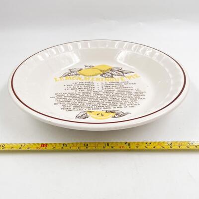 â€œLEMON MERINGUE PIEâ€ 11â€â€™ CERAMIC PIE PLATE