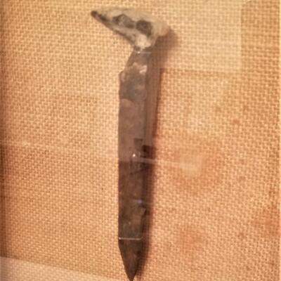 Lot #87  Antique Railroad Spike in Shadowbox