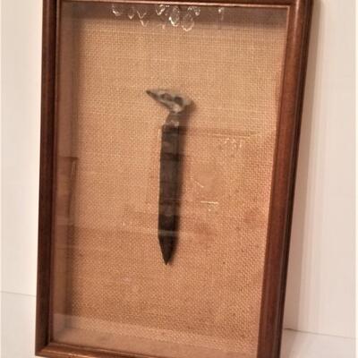 Lot #87  Antique Railroad Spike in Shadowbox