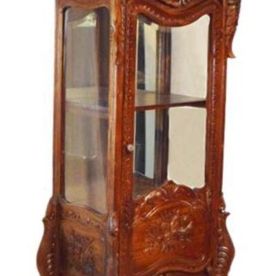 Antique Hand Carved Mahogany Claw Foot China Cabinet Curio Glass Doors and Sides 79" x 27" x 15"