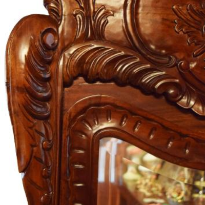 Antique Hand Carved Mahogany Claw Foot China Cabinet Curio Glass Doors and Sides 79" x 27" x 15"