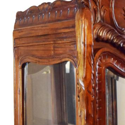 Antique Hand Carved Mahogany Claw Foot China Cabinet Curio Glass Doors and Sides 79" x 27" x 15"