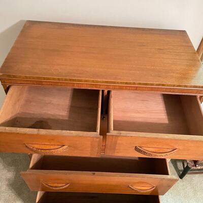 Lot 4 - Vintage Breakfront Dresser & Chair