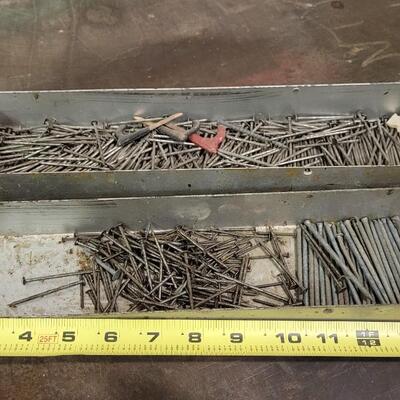 Lot 97: (2) Vintage Hardware Pans w/ Assorted Hardware Lot #2