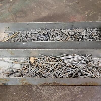 Lot 98: (2) Vintage Hardware Pans w/ Assorted Hardware Lot #3