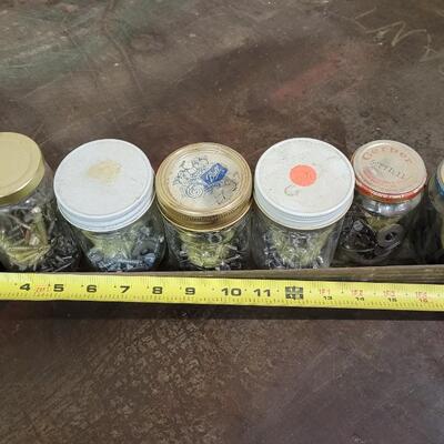 Lot 101: Vintage Assortment of Hardware in Jars w/ Lid