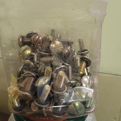 Lot 102: Assortment of Hardware in Bottles LOT #1