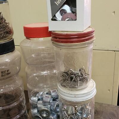 Lot 108: Large Assortment of Hardware in Jars 