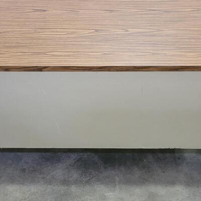 Lot 110: Vintage Metal and Wood Office Desk #1